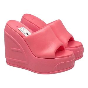 FENDI Pink Wedge/mules Sandals 37.5
